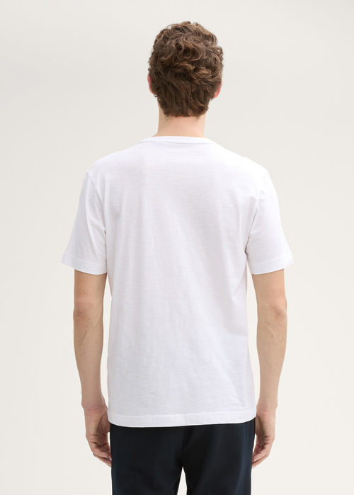 Meski T Shirt Tom Tailor Basic Cotton T Shirt White - 1045627-20000