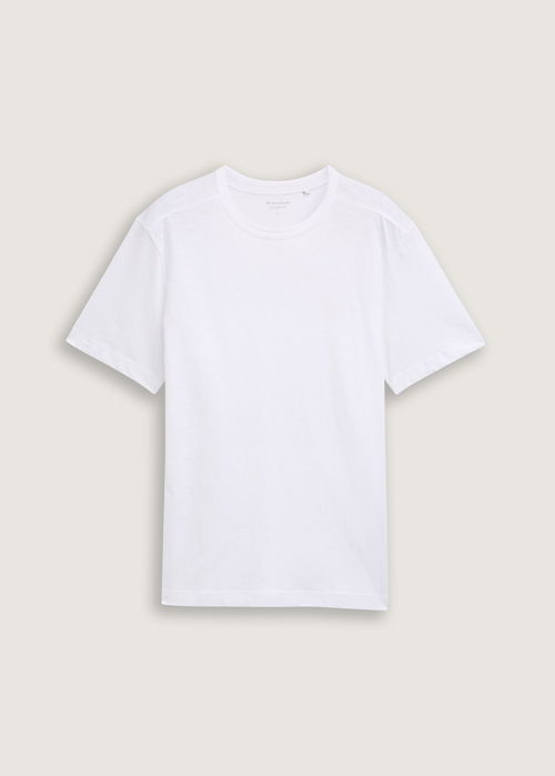 Meski T Shirt Tom Tailor Basic Cotton T Shirt White - 1045627-20000