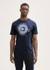 Mski T Shirt Tom Tailor Basic T Shirt With Logo Print Dark Navy - 1043491-22813