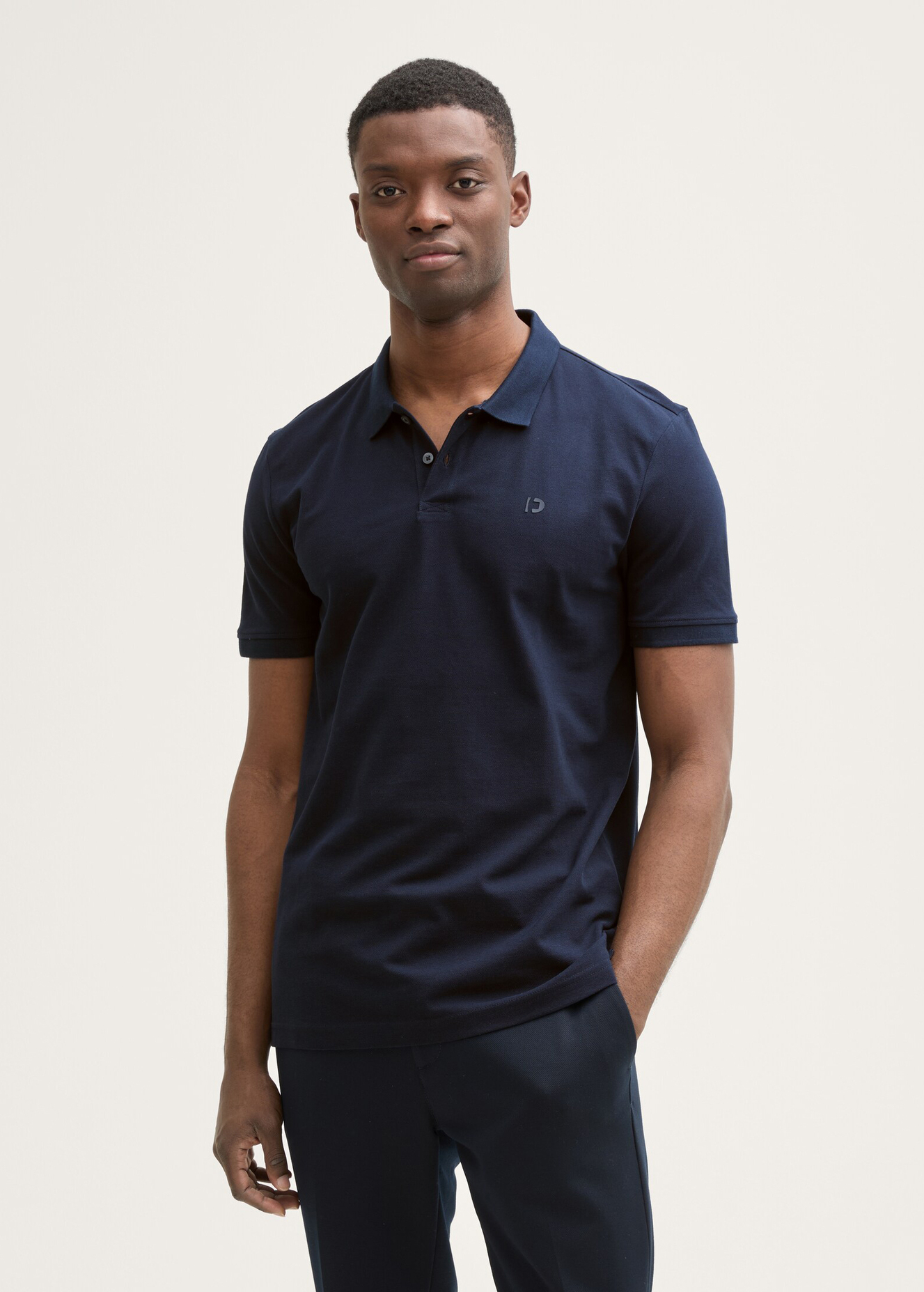 Meska Koszulka Polo Tom Tailor Cotton Piqu Polo Shirt Sky Captain Blue - 1045587-10668
