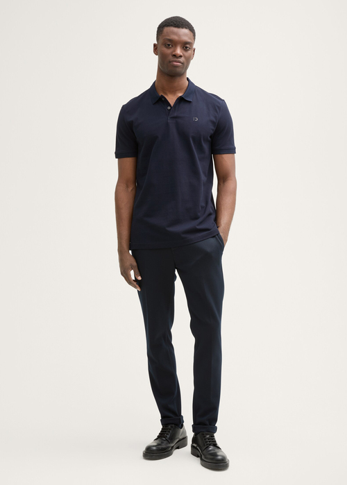 Meska Koszulka Polo Tom Tailor Cotton Piqu Polo Shirt Sky Captain Blue - 1045587-10668