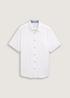 Meska Koszula Materialowe Tom Tailor Regular Fit Short Sleeve Shirt With Linen Content White - 1045098-20000