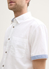 Meska Koszula Materialowe Tom Tailor Regular Fit Short Sleeve Shirt With Linen Content White - 1045098-20000