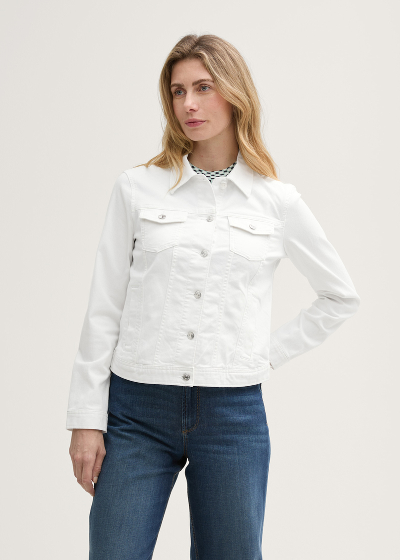 Damska Kurtka Dinsowa Tom Tailor Denim Jacket With Slit Pockets White - 1045390-20000