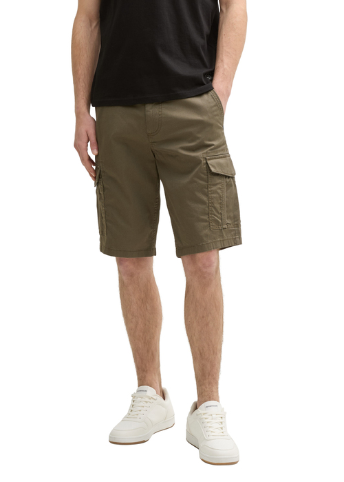 Tom Tailor Cargo Shorts With Pockets - Olive Triangle Print 1044709-37215