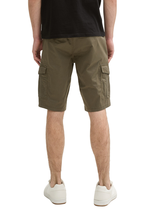 Tom Tailor Cargo Shorts With Pockets Olive Triangle Print - 1044709-37215