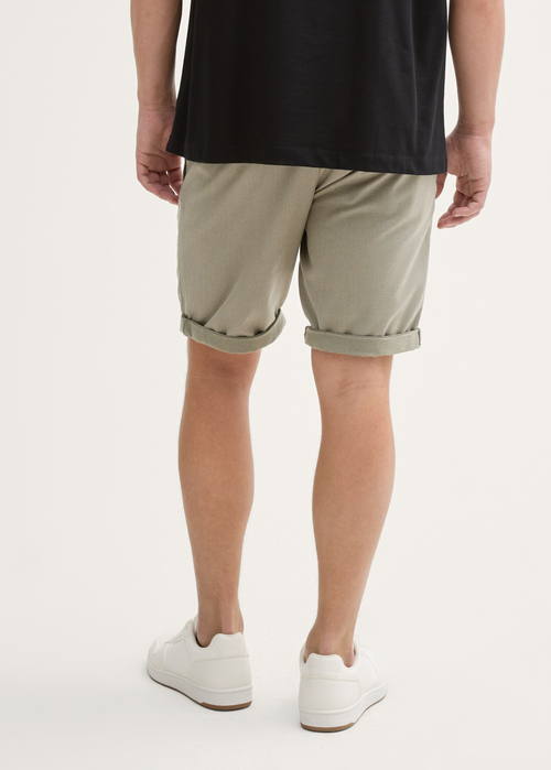 Mskie Szorty Materiaowe Tom Tailor Regular Fit Chino Shorts With Belt Olive Mini Houndstooth - 1044830-37470
