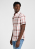 Meska Koszula Materialowe Lee Shoty Sleeve Button Down Shirt Rosa Aurora Check - 112363689