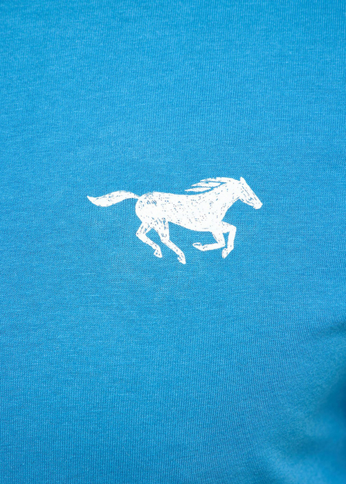 Meski T Shirt Mustang Austin Sea Of Belize - 1016485-5444