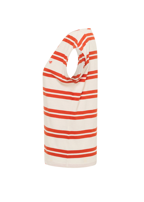 Damski T Shirt Mustang Lesley Summer Stripe Red - 1016514-12753