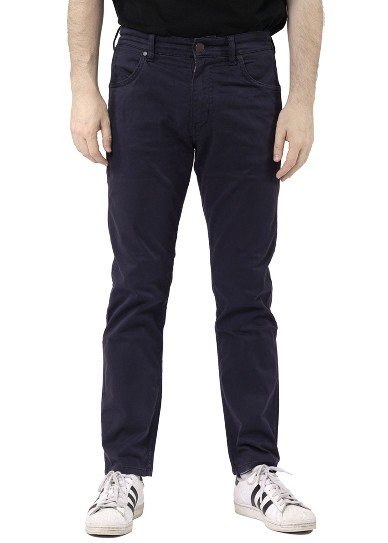 Meskie Spodnie Materialowe Wrangler Greensboro Dark Navy - 112371346