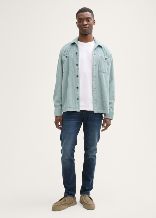 Meski T Shirt Tom Tailor Basic T Shirt With Logo Print Outdoor White - 1043491-16453