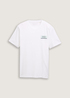 Meski T Shirt Tom Tailor Basic T Shirt With Logo Print Outdoor White - 1043491-16453