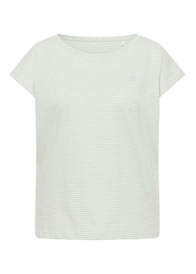 Damski T Shirt Mustang Lesley Summer Stripe Mint - 1016514-12755