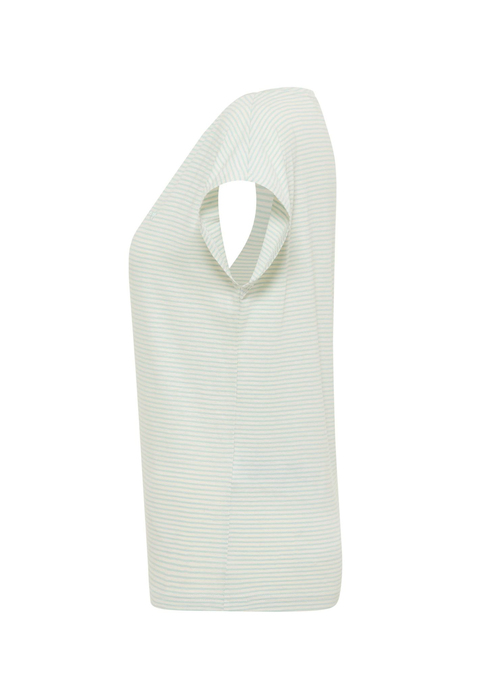 Damski T Shirt Mustang Lesley Summer Stripe Mint - 1016514-12755