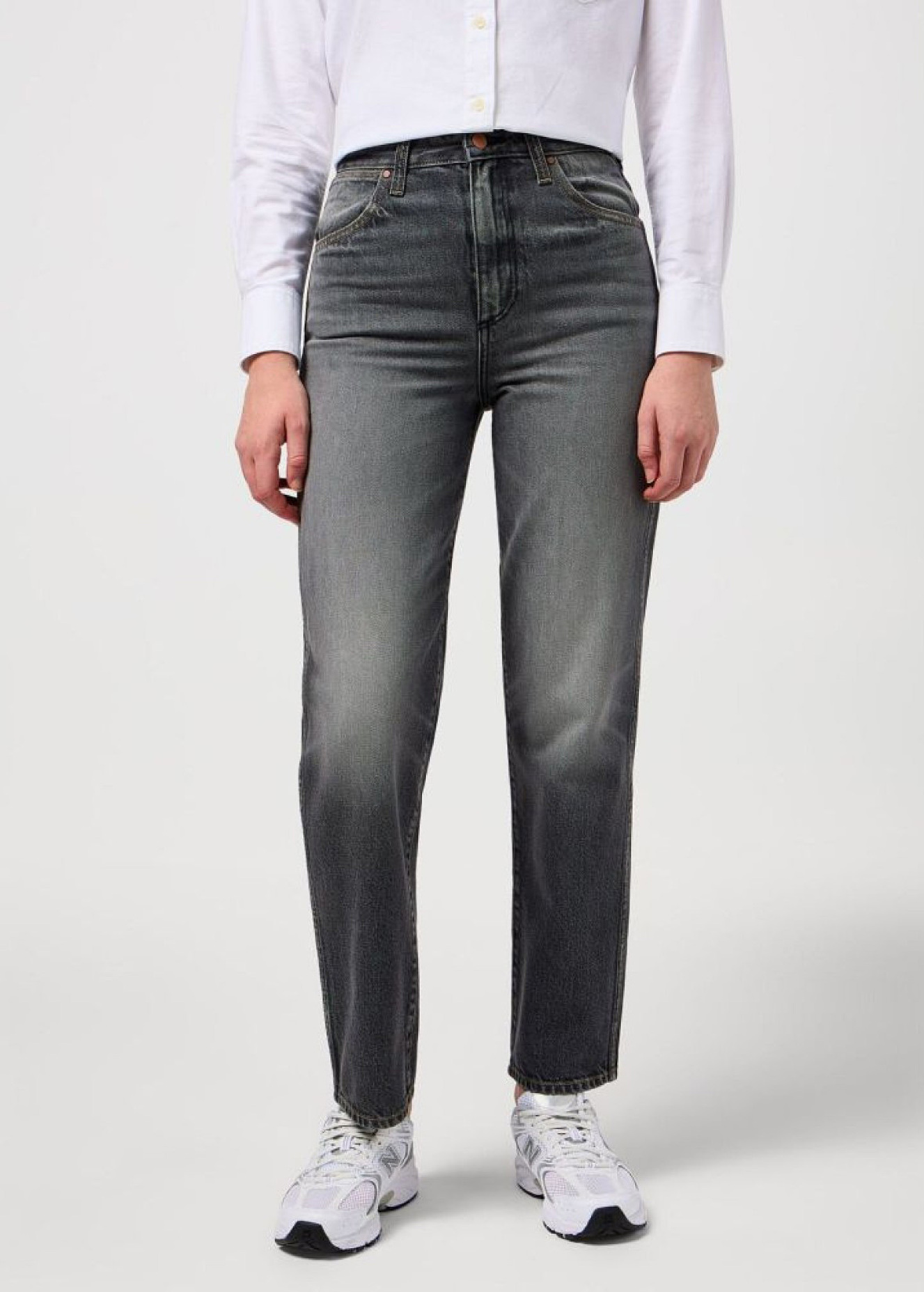 Damskie Spodnie Dzinsowe Wrangler Mom Straight Overstated - 112351066