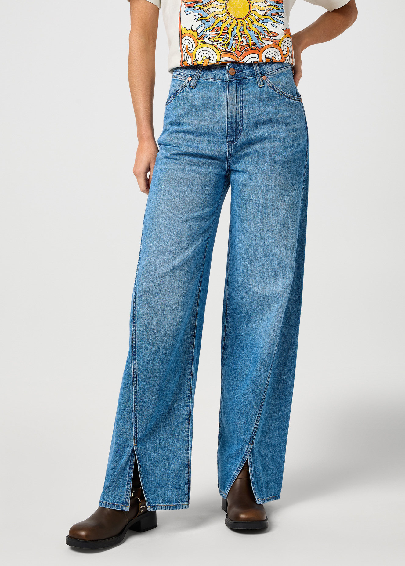 Damskie Spodnie Dzinsowe Wrangler Spat Loose Urban Echo - 112362664