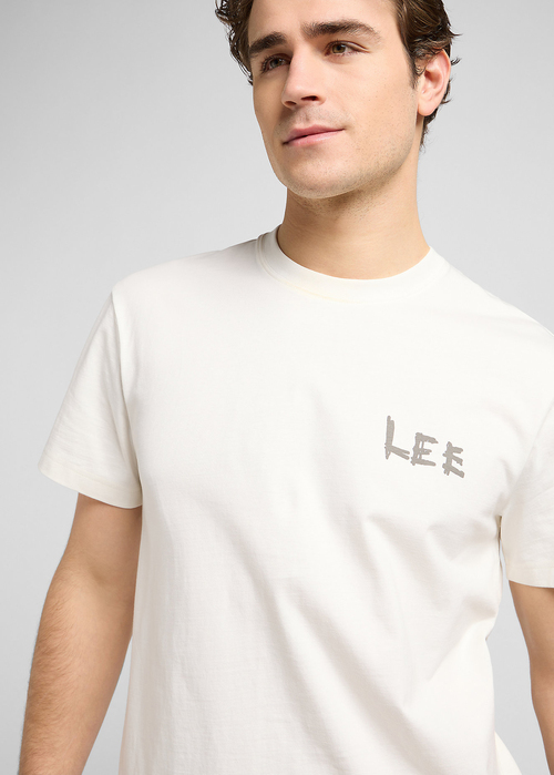 Meski T Shirt Lee Relaxed Graphic Tee Ecru - 112370517
