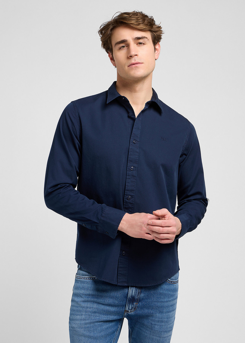 Meska Koszula Materialowe Lee Patch Shirt Navy - 112370547