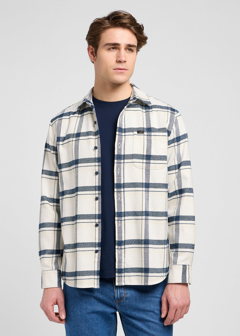 Meska Koszula Materialowe Lee Mercantile Shirt Vintage Ecru Jaspe Check - 112370571