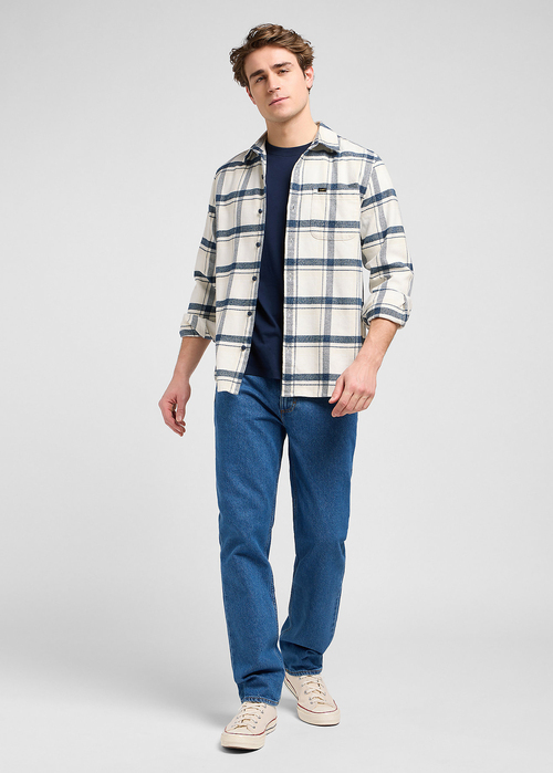 Meska Koszula Materialowe Lee Mercantile Shirt Vintage Ecru Jaspe Check - 112370571
