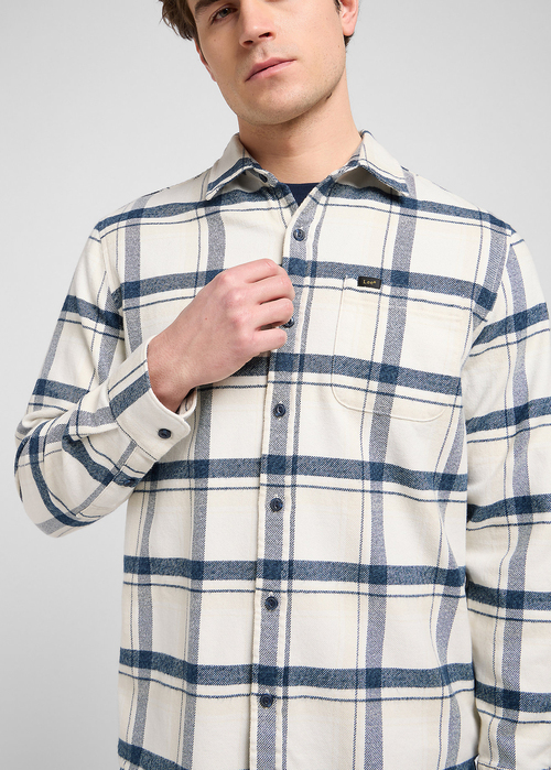 Meska Koszula Materialowe Lee Mercantile Shirt Vintage Ecru Jaspe Check - 112370571