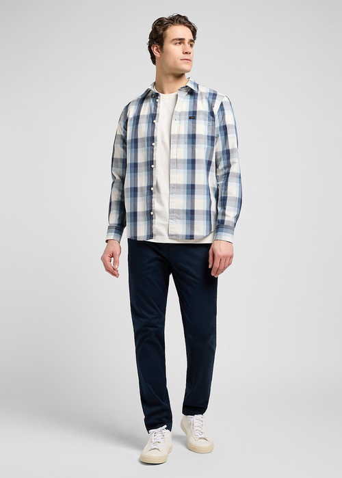 Meska Koszula Materialowe Lee Button Down Shirt Vintage Blue Ombre Check - 112370544