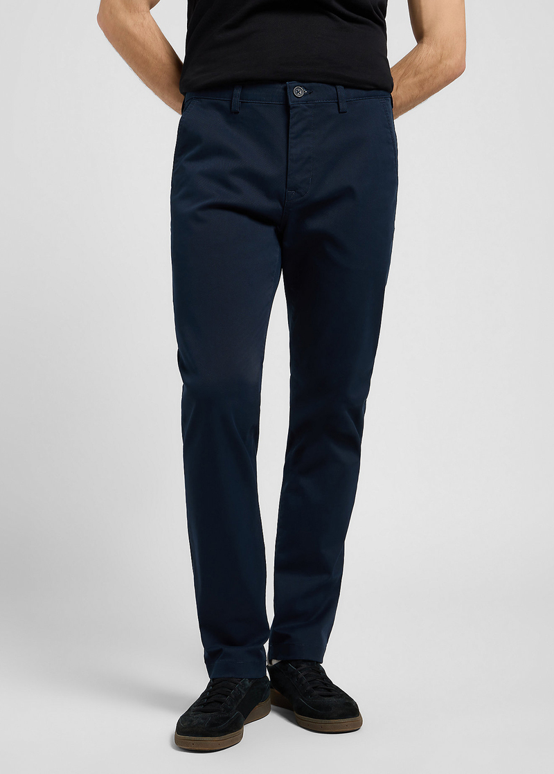 Meskie Spodnie Materialowe Lee Chino Rivet Navy - 112370606