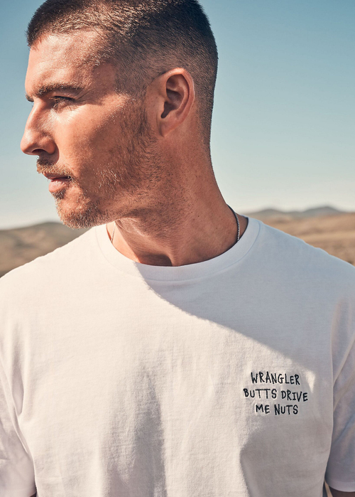 Wrangler Embroidery Tee - Worn White 112371487