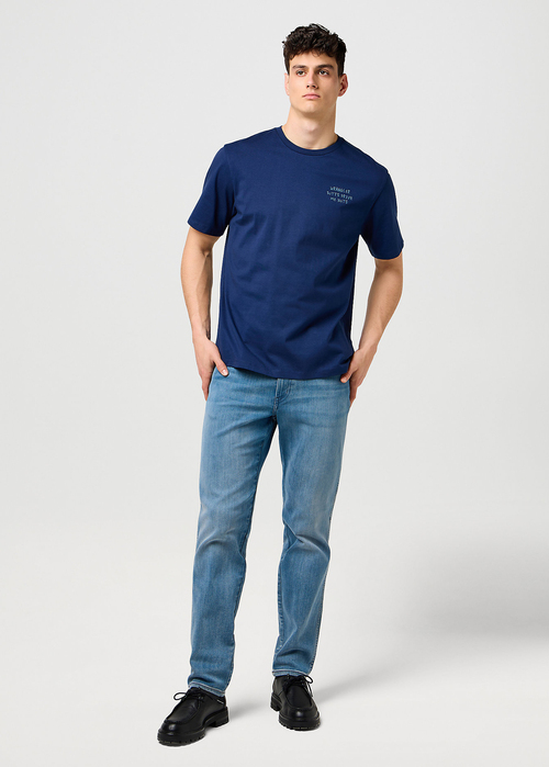 Meski T Shirt Wrangler Embroidery Tee Navy - 112371488