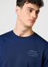 Meski T Shirt Wrangler Embroidery Tee Navy - 112371488