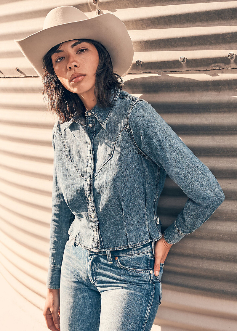 Damska Koszula Dzinsowa Wrangler Femme Peplum Shirt Light Hand - 112370782