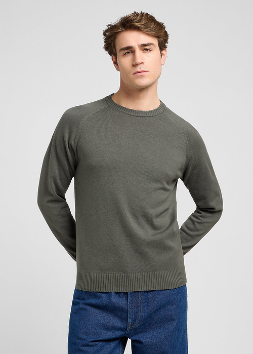 Lee Clean Raglan Sweater - Olive Gray 112370537