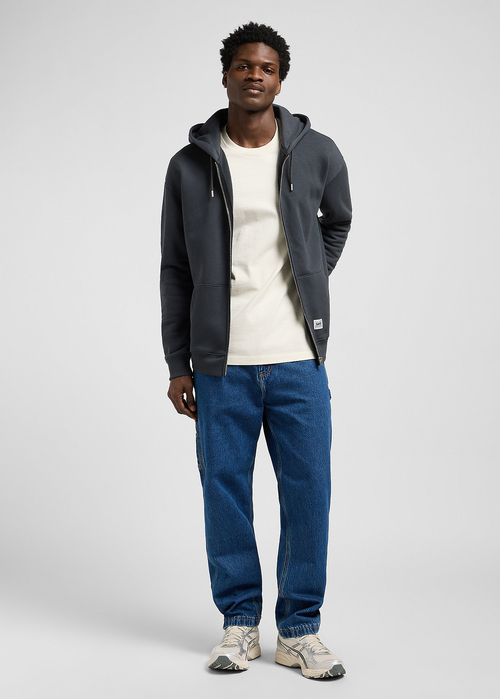 Meska Bluza Lee Workwear Full Zip Hoodie Washed Black - 112372356