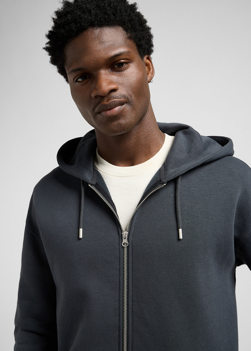 Meska Bluza Lee Workwear Full Zip Hoodie Washed Black - 112372356