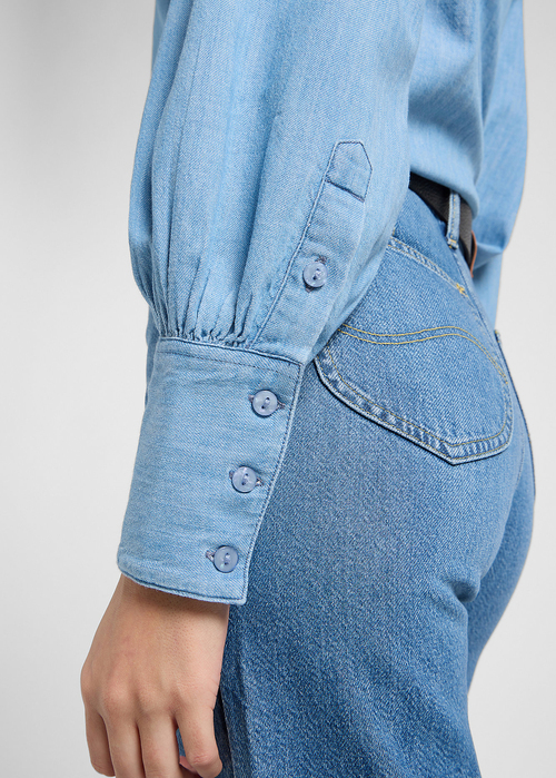 Damska Koszula Dzinsowa Lee Balloon Sleeve Shirt Never Ages - 112370985