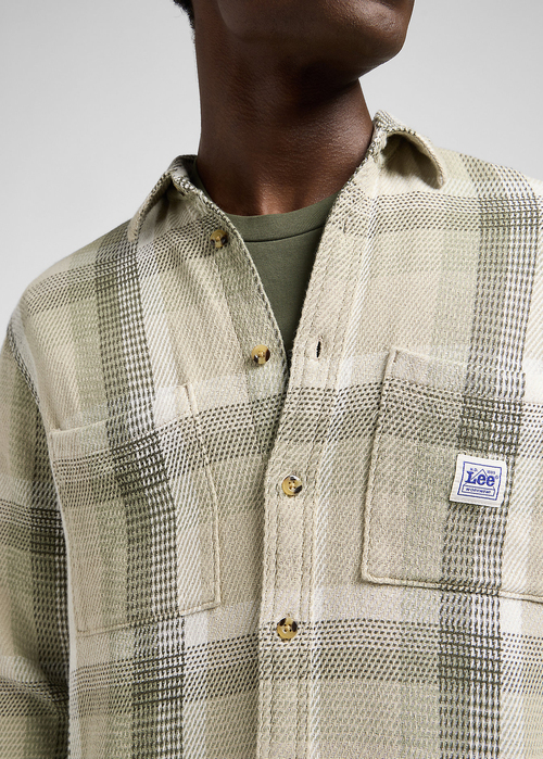 Meska Koszula Materialowe Lee Worker Shirt 20 Oak Moss Plaid Check - 112371303
