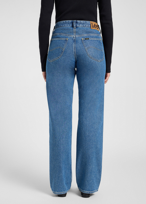 Damskie Spodnie Dzinsowe Lee Rider Classic Medium Blue - 112370910