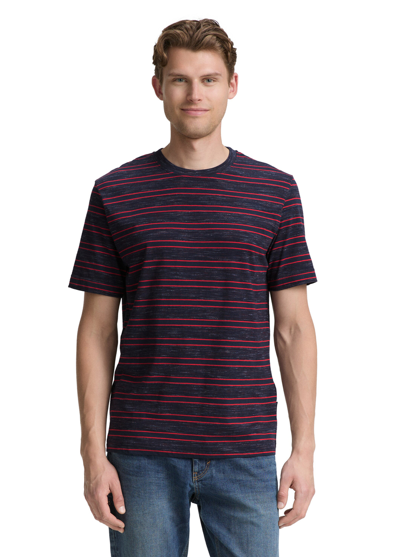 Meski T Shirt Mustang T Shirt Navy Yarn Dye Stripe - 1047810-38628
