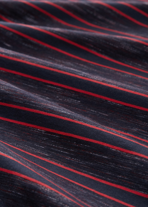 Meski T Shirt Mustang T Shirt Navy Yarn Dye Stripe - 1047810-38628