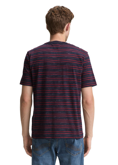 Meski T Shirt Mustang T Shirt Navy Yarn Dye Stripe - 1047810-38628