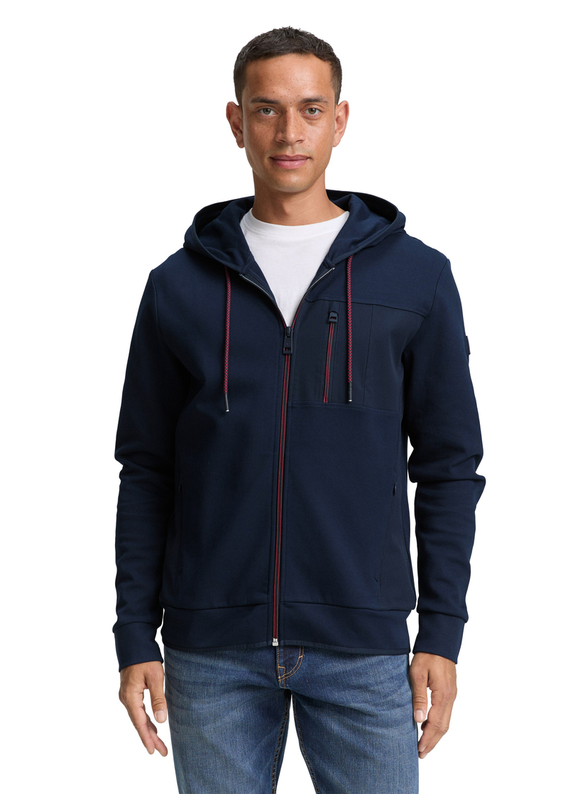 Meska Bluza Tom Tailor Hoodie Sweat Jacket Sky Captain Blue - 1047831-10668