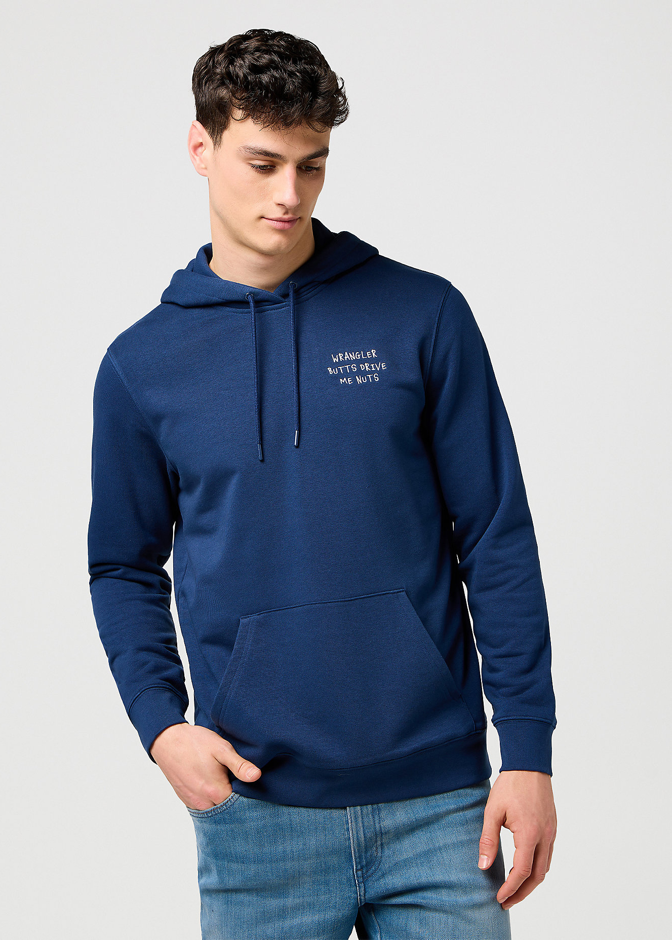 Wrangler Embroidery Hoodie Navy - 112371521 Wrangler Embroidery Hoodie Navy - 112371521