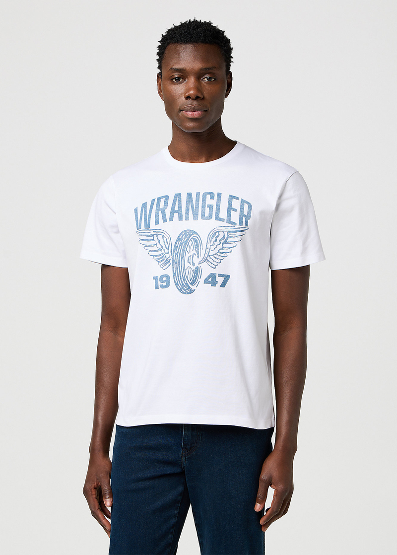 Meski T Shirt Wrangler Americana Tee Worn White - 112371475