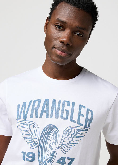 Meski T Shirt Wrangler Americana Tee Worn White - 112371475