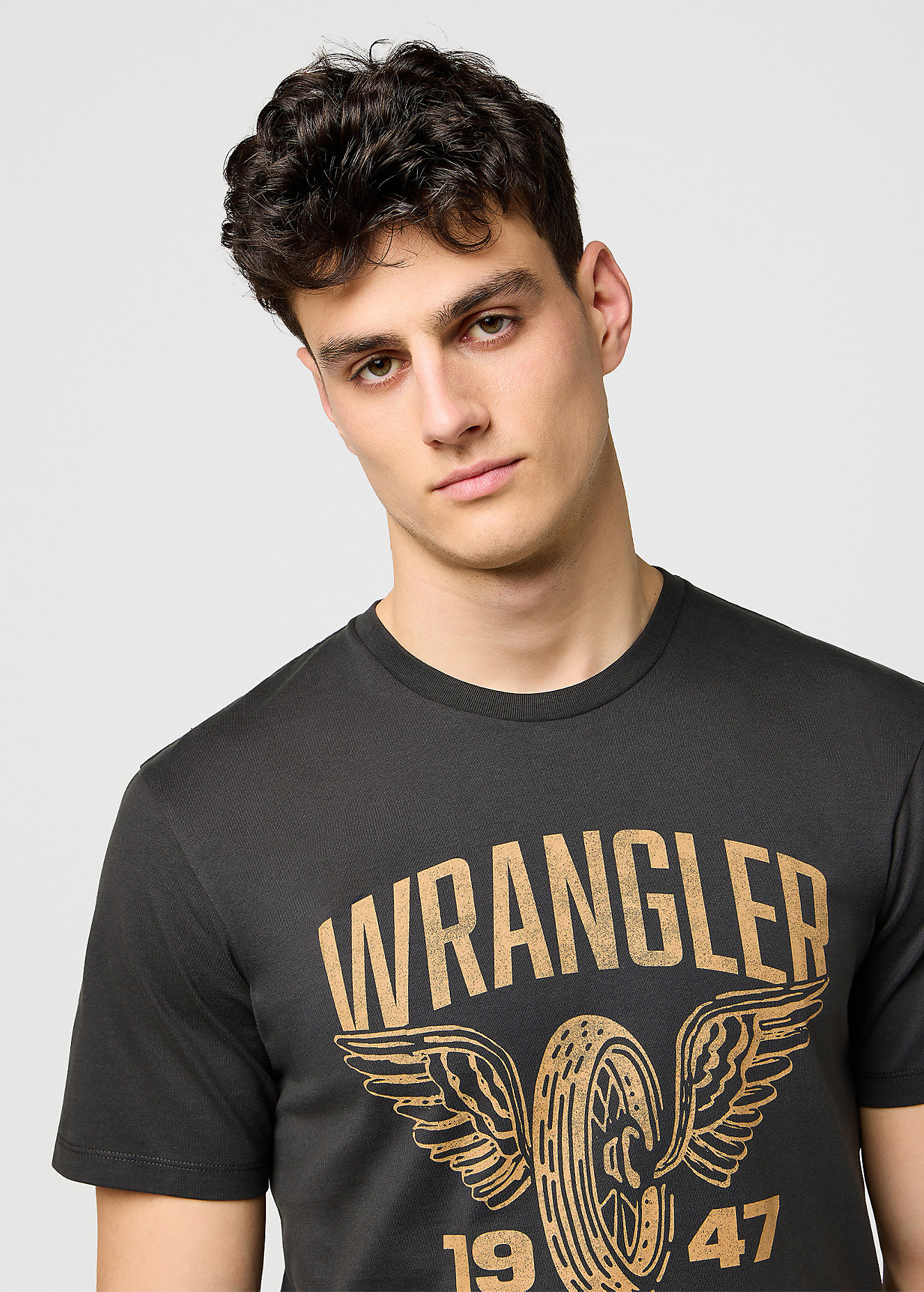 Meski T Shirt Wrangler Americana Tee Faded Black - 112371478