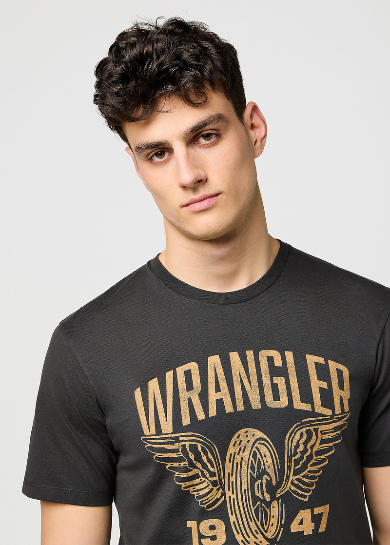 Meski T Shirt Wrangler Americana Tee Faded Black - 112371478