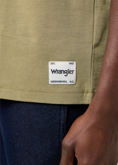 Mski T Shirt Wrangler Short Sleeve Tee Aloe - 112371504