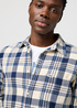 Meska Koszula Materialowe Wrangler One Pocket Shirt Light Indigo Check - 112371652