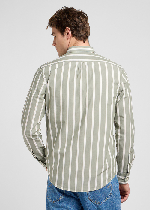 Meska Koszula Materialowe Lee Button Down Olive Stone Stripe - 112370546